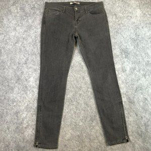 J Brand Jeans 10 30 Mid Rise Faded Black Gray The Deal Skinny Leg Zipper Ankle